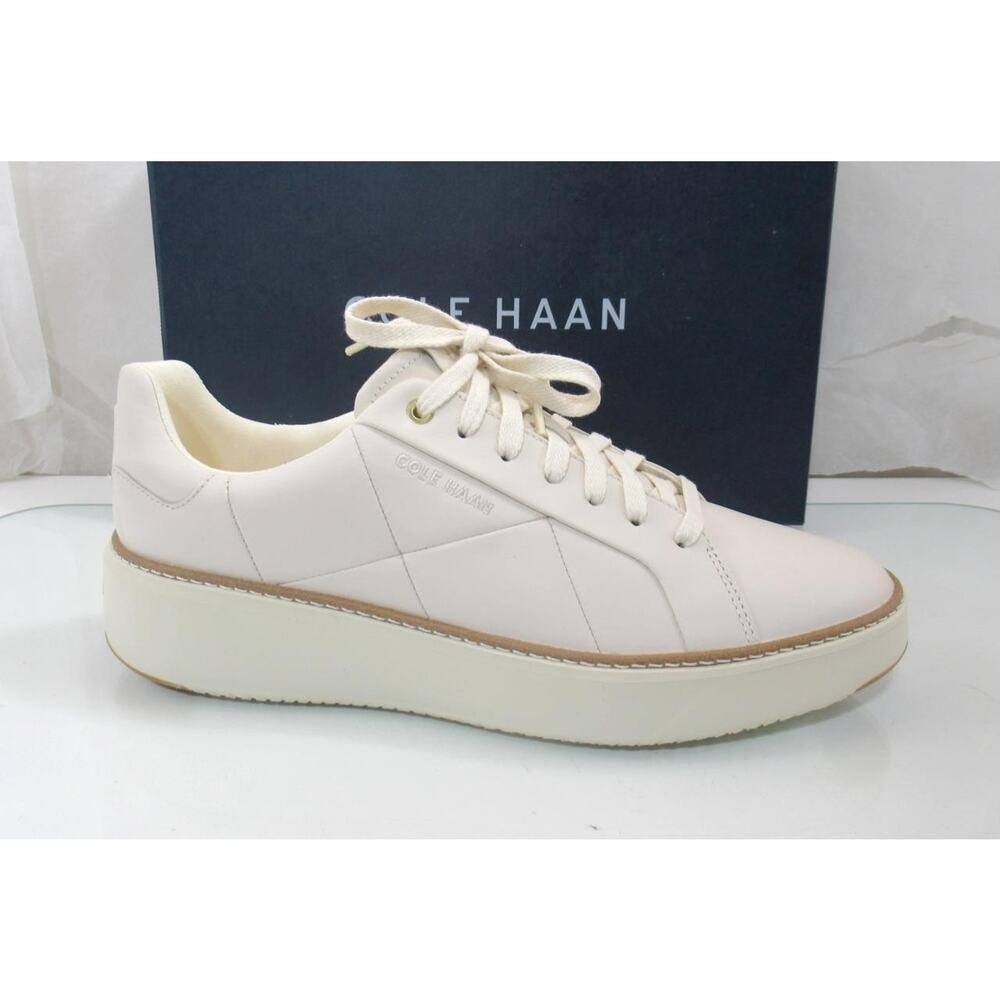 Women's Cole Haan GrandPro Topspin Sneakers Ivory Quilted Leather Size 10